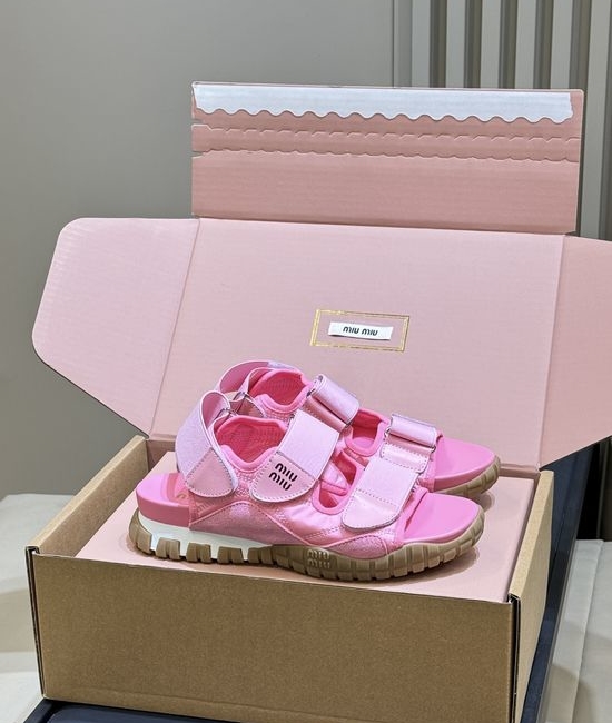 Miu Miu Hook-and-loop Sport Sandals Non-slip Rubber Sole Daily Wear