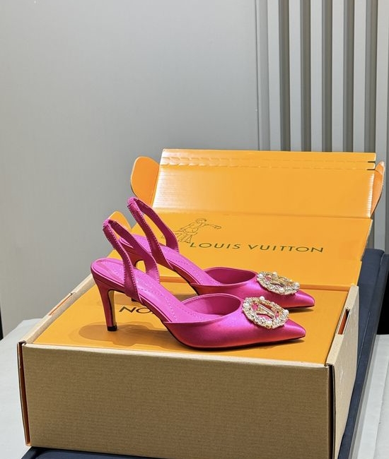 Louis Vuitton LV Elegant Pointed Toe High Heels With Rhinestone Buckle