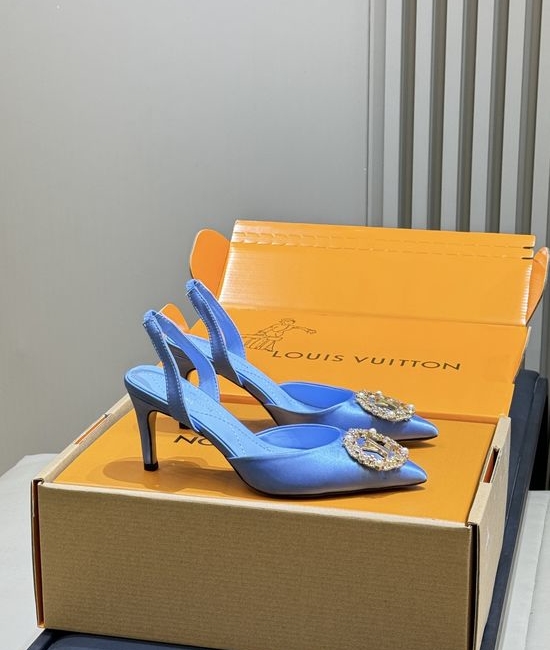Louis Vuitton LV Elegant Pointed Toe High Heels With Rhinestone Buckle