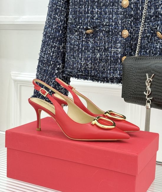 Ferragamo Italian Elegance: Metal Buckle High Heel Sandals
