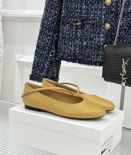 Jil Sanders Minimalist Flat Leather Comfortable Ballet Shoes