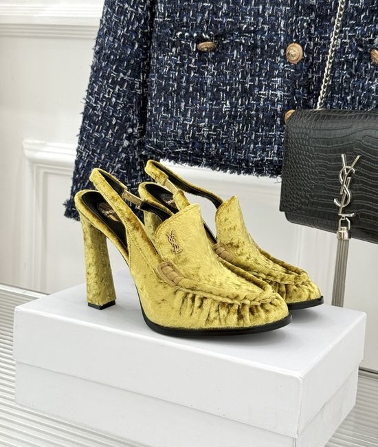 Yves Saint Laurent YSL Minimalist Logo Peep Toe Stiletto Heel Mules