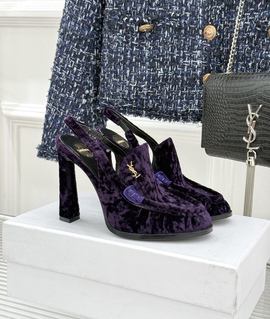 Yves Saint Laurent YSL Minimalist Logo Peep Toe Stiletto Heel Mules