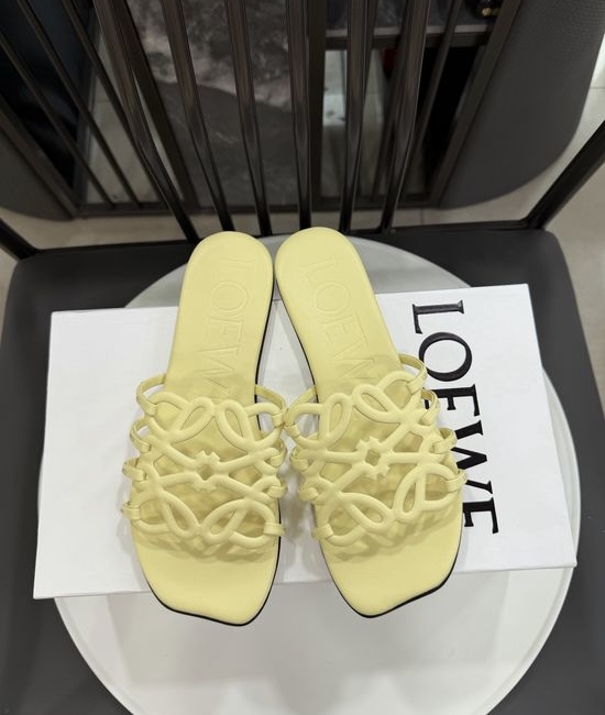 Loewe Woven Logo Premium Leather Comfort Flat Slides