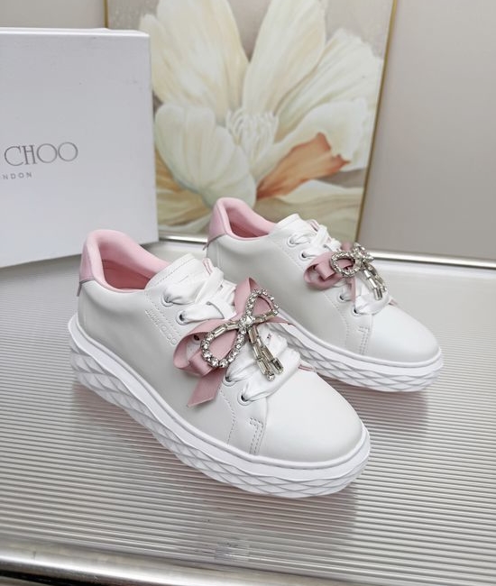Jimmy Choo Embellished Genuine Leather Comfort Elevated Sneakers