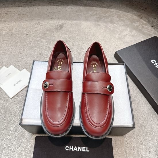 Chanel Patent Leather Rhinestone Buckle Loafers Premium Quality