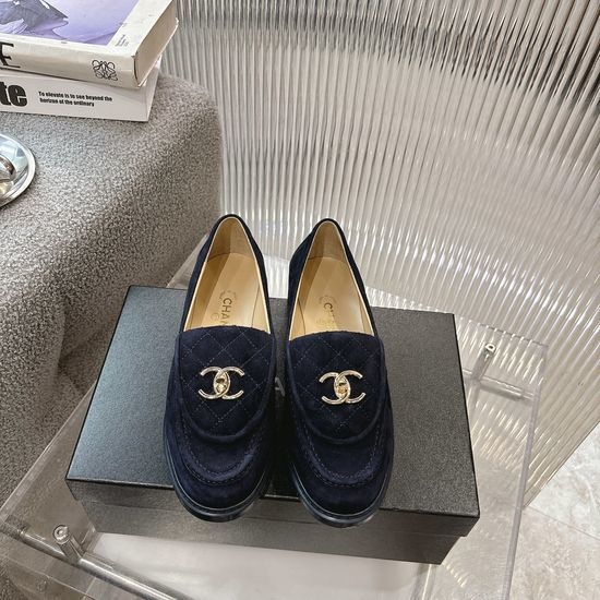 Chanel Classic Suede Loafers with Durable Rubber Sole