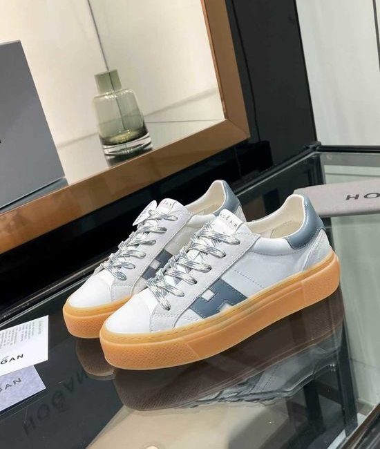 Hogan Vintage Suede Thick Sole Sneakers with Soft Cushioned Insole
