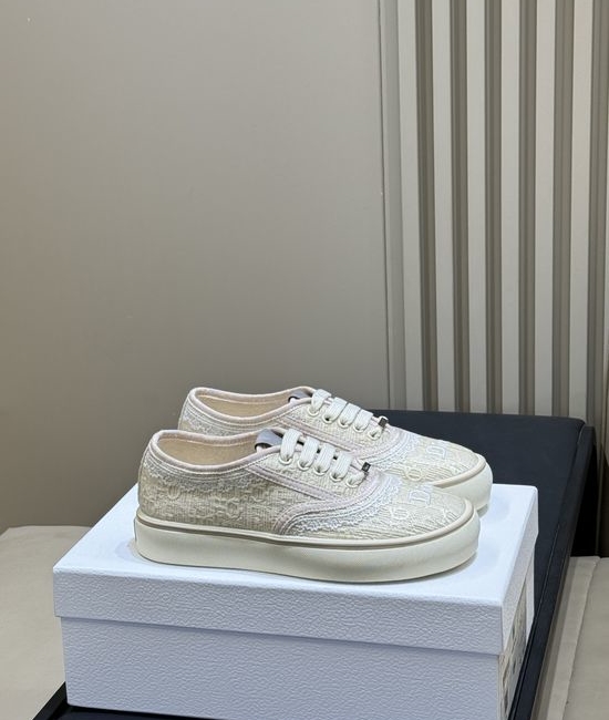 Christian Dior CD Classic Low Top Lace Up Canvas Daily Shoes