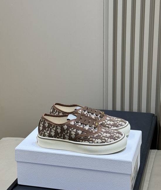 Christian Dior CD Classic Low Top Lace Up Canvas Daily Shoes