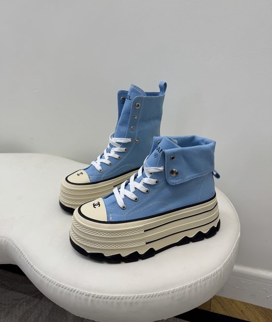 Chanel Versatile Two Way Wear Canvas High Top Sneakers