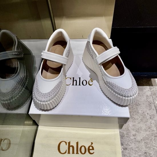 Chloe Hand Stitched Leather Casual Shoes With Thick Sole