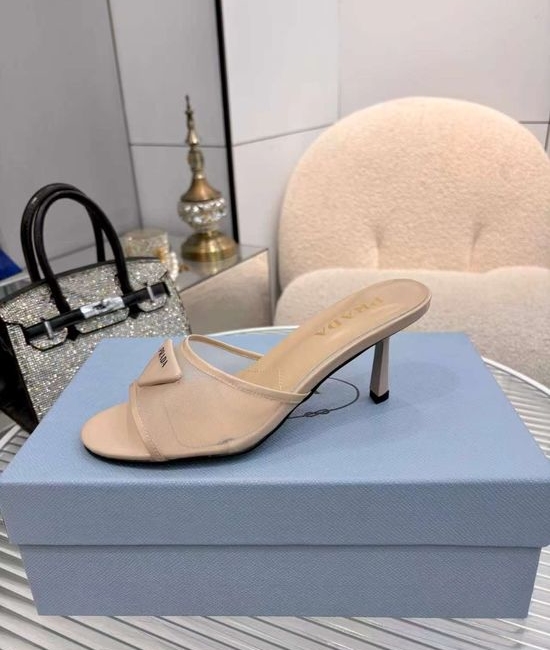 Prada Original Design Chunky Heel Slip-on Sandals