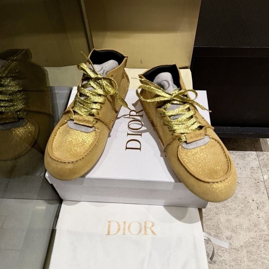 Christian Dior CD Casual Leather Sneakers Soft Sheepskin Lining Non-Slip Sole