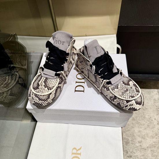 Christian Dior CD Casual Leather Sneakers Soft Sheepskin Lining Non-Slip Sole