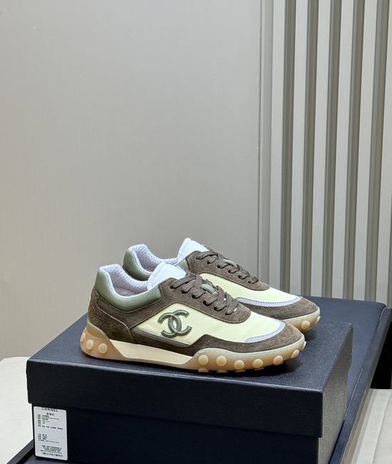 Chanel Suede Fabric Patchwork Non Slip Casual Sneakers