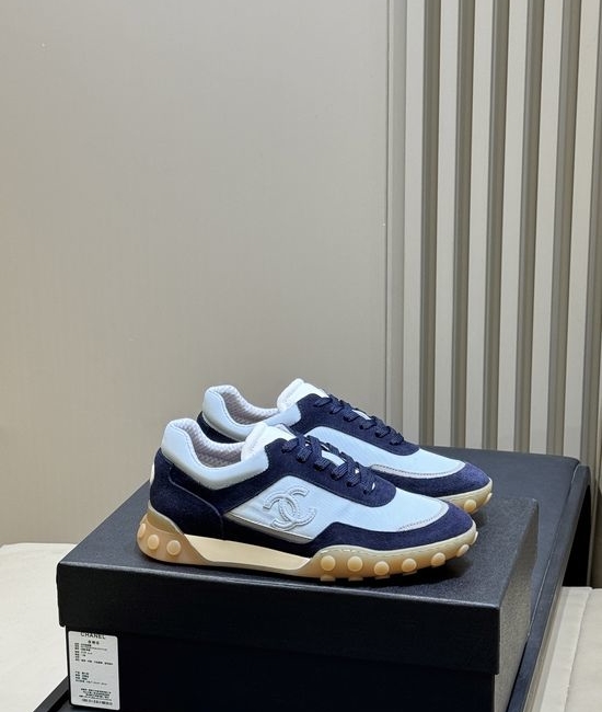Chanel Suede Fabric Patchwork Non Slip Casual Sneakers
