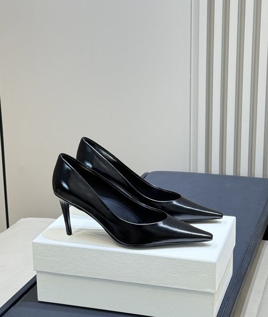 Yves Saint Laurent YSL Pointed Toe Low Heel Slingback Leather Pumps