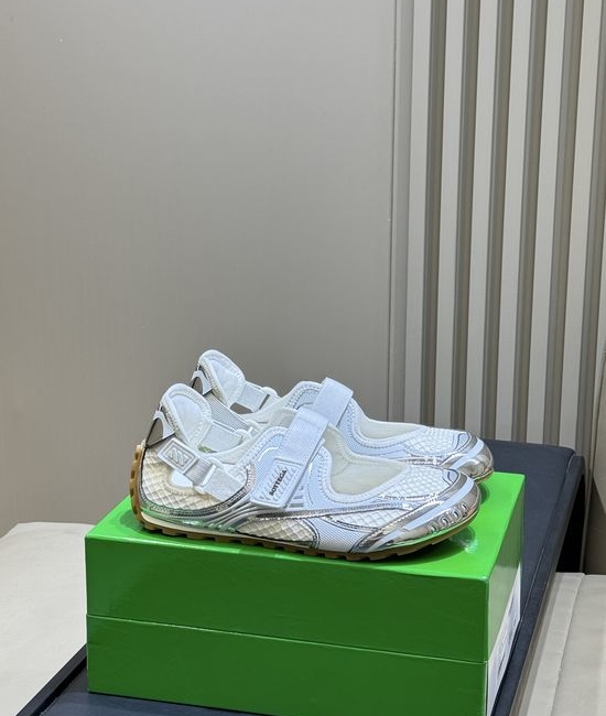 Bottega Veneta BV Velcro Platform Mary Jane Sneakers with Leather Weaving Detail