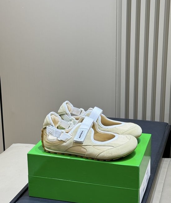 Bottega Veneta BV Velcro Platform Mary Jane Sneakers with Leather Weaving Detail