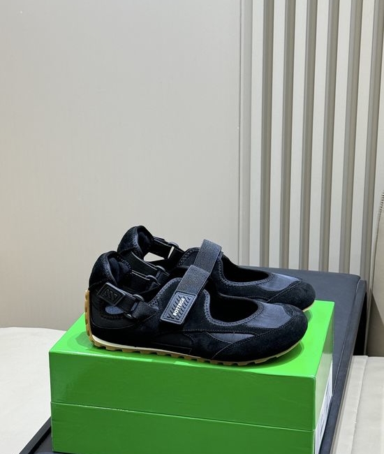 Bottega Veneta BV Velcro Platform Mary Jane Sneakers with Leather Weaving Detail