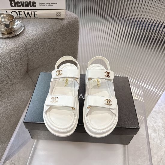 Chanel Quilted Fabric Hook-and-loop Sandals with Premium Quality