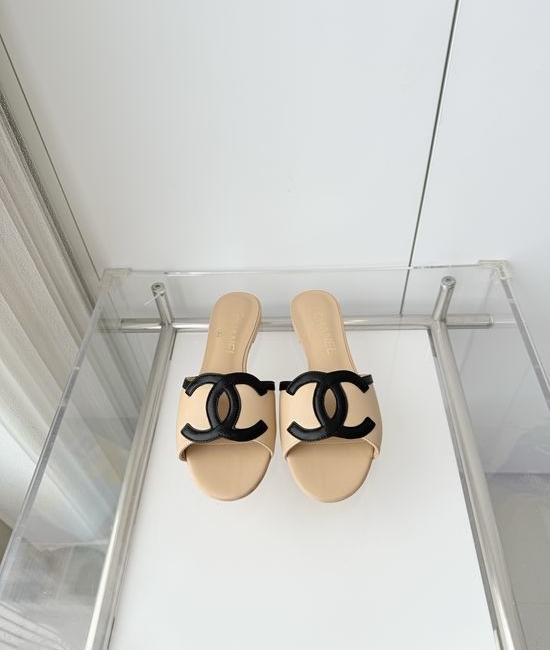 Chanel Premium Sheepskin Low Heel Sandals Italian Leather Sole