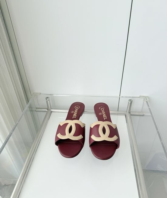 Chanel Premium Sheepskin Low Heel Sandals Italian Leather Sole