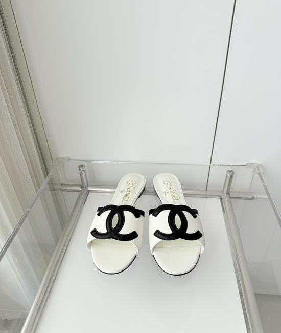 Chanel Premium Sheepskin Low Heel Sandals Italian Leather Sole