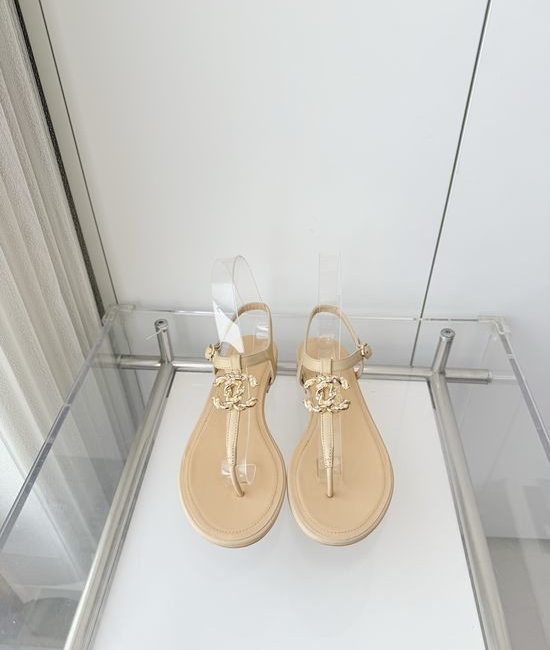 Chanel Premium Sheepskin Low Heel Sandals Italian Leather Sole