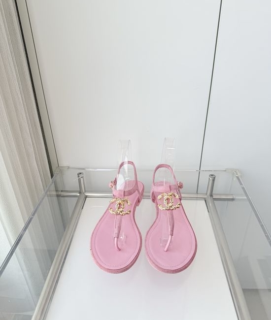 Chanel Premium Suede Low Heel Sandals Italian Leather Sole