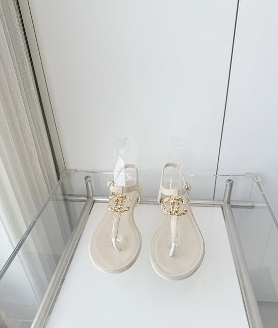 Chanel Premium Suede Low Heel Sandals Italian Leather Sole