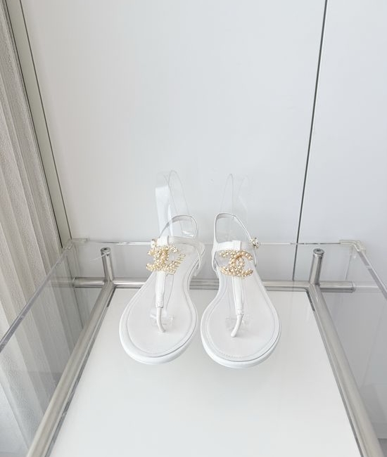 Chanel Premium Sheepskin Low Heel Sandals Italian Leather Sole