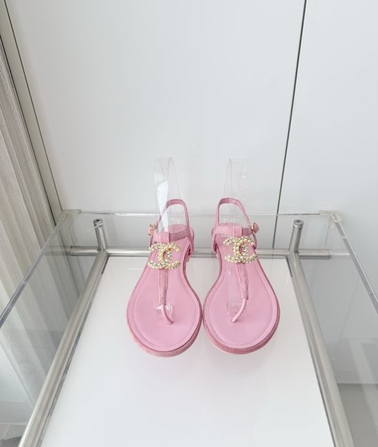 Chanel Premium Suede Low Heel Sandals Italian Leather Sole