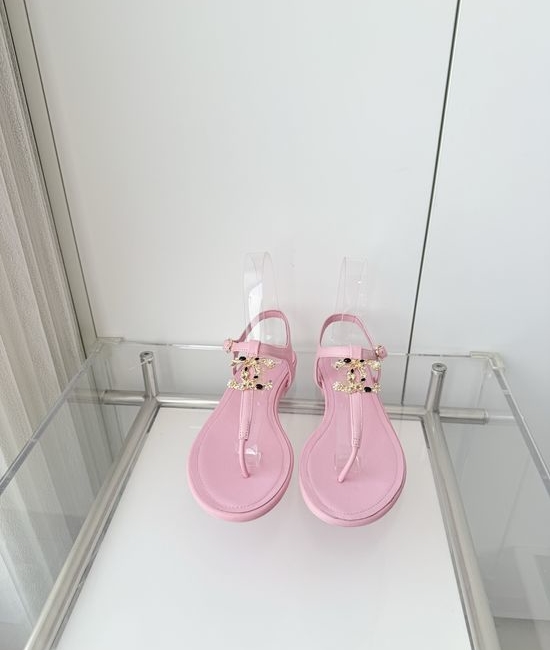 Chanel Premium Sheepskin Low Heel Sandals Italian Leather Sole