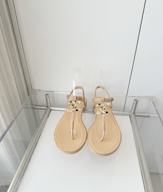 Chanel Premium Suede Low Heel Sandals Italian Leather Sole