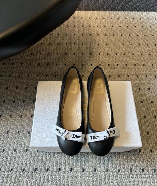 Christian Dior CD Bow Decor Ballet Flats Soft Comfortable Casual Shoes