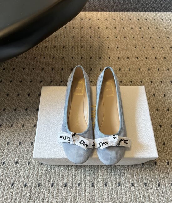 Christian Dior CD Bow Decor Ballet Flats Soft Comfortable Casual Shoes