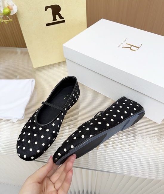 The Row Horsehair Flat Mary Jane Shoes with Rubber Sole