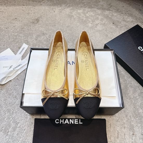 Chanel Elegant Daily Wear Velvet Ballet Flat Shoes