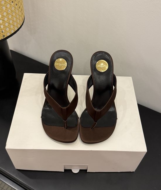 Yves Saint Laurent YSL Chic High-Heeled Sandals with Metal Accents