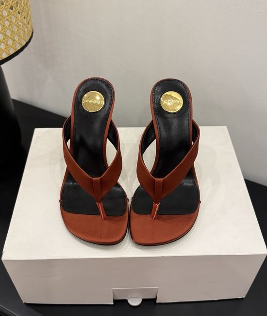 Yves Saint Laurent YSL Chic High-Heeled Sandals with Metal Accents