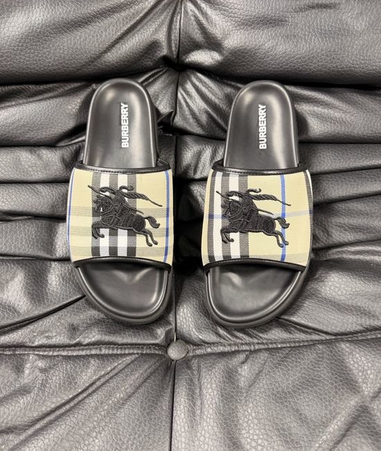 Burberry Classic Plaid Pattern Slip On Sandals