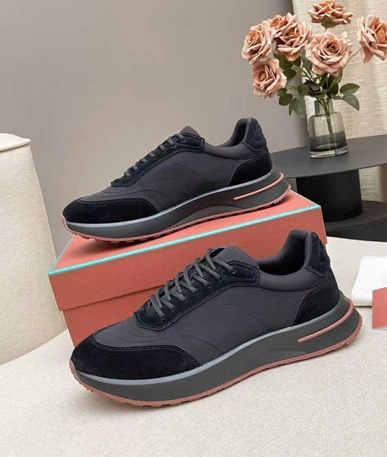 Loro Piana Low Top Sneakers Breathable Knit Upper Non-slip Sole