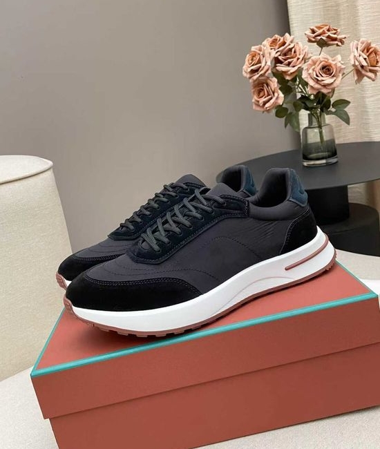 Loro Piana Low Top Sneakers Breathable Knit Upper Non-slip Sole