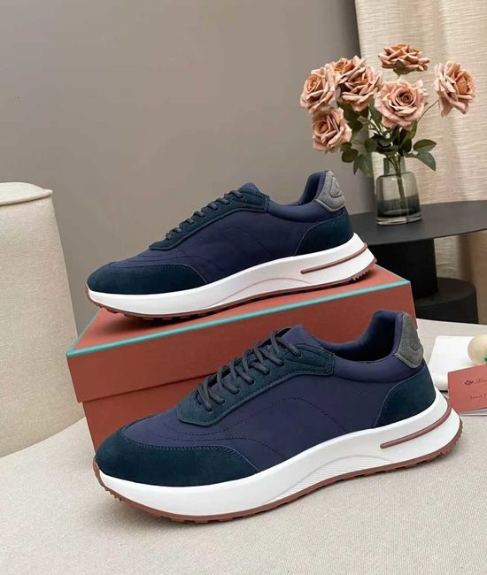 Loro Piana Low Top Sneakers Breathable Knit Upper Non-slip Sole