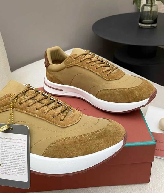 Loro Piana Low Top Sneakers Breathable Knit Upper Non-slip Sole