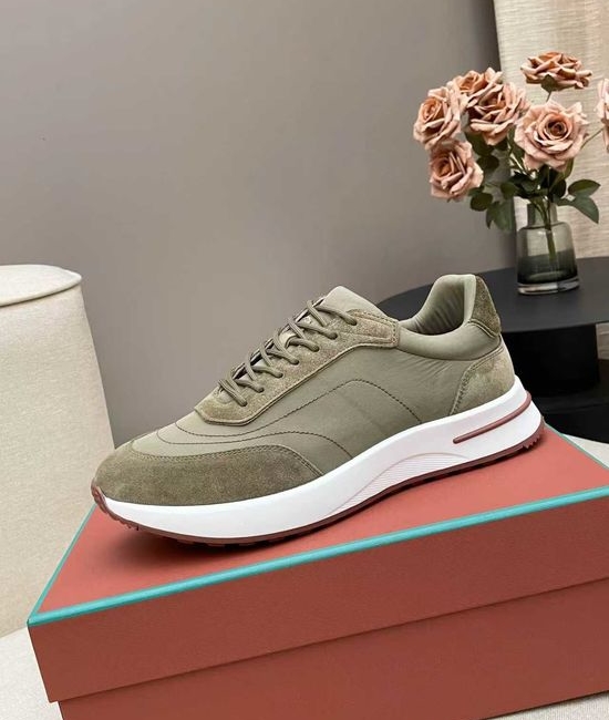 Loro Piana Low Top Sneakers Breathable Knit Upper Non-slip Sole