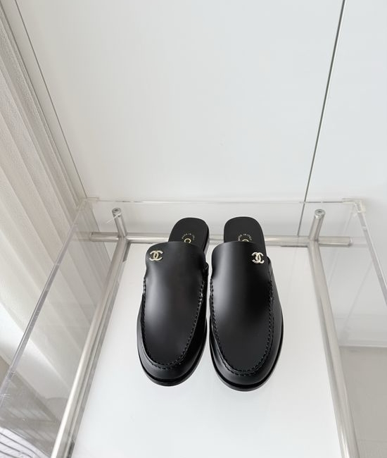 Chanel Premium Cowhide Mules Slippers Italian Leather Sole