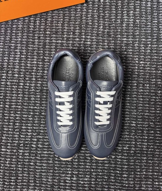 Hermes Genuine Leather Slip On Shoes with Comfortable Sole